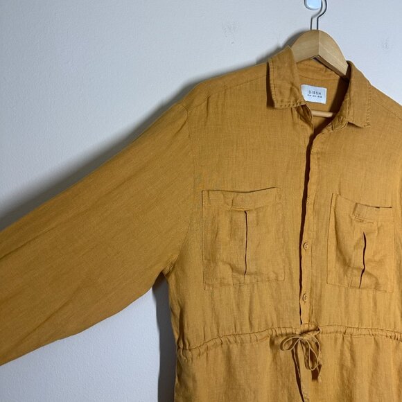 Dissh Maxie Linen Shirt Playsuit Romper Womens Size 6 Resortwear Minimalist Vaca - Picture 4 of 12